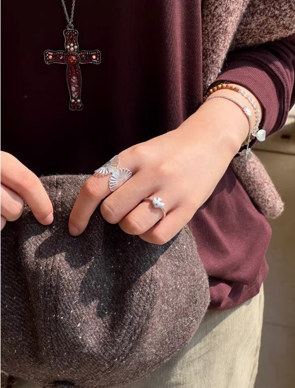 925 Sterling Silver Single Flying Bird Ring - floysun