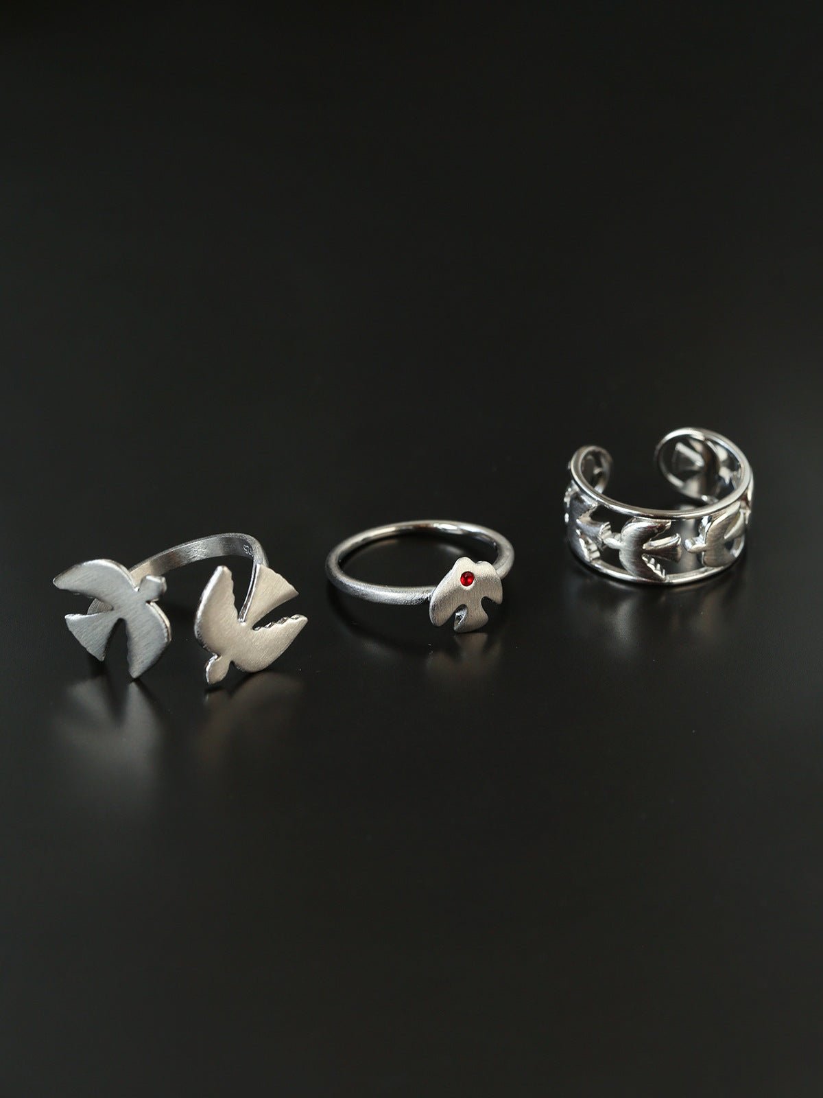 925 Sterling Silver Single Flying Bird Ring - floysun