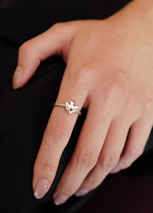 925 Sterling Silver Single Flying Bird Ring - floysun
