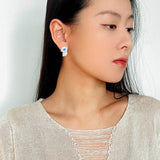 925 Sterling Silver Turquoise Eye Tassel Earrings - floysun