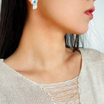 925 Sterling Silver Turquoise Eye Tassel Earrings - floysun