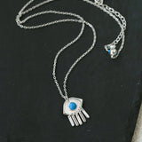 925 Sterling Silver Turquoise Eye Tassel Necklace - floysun
