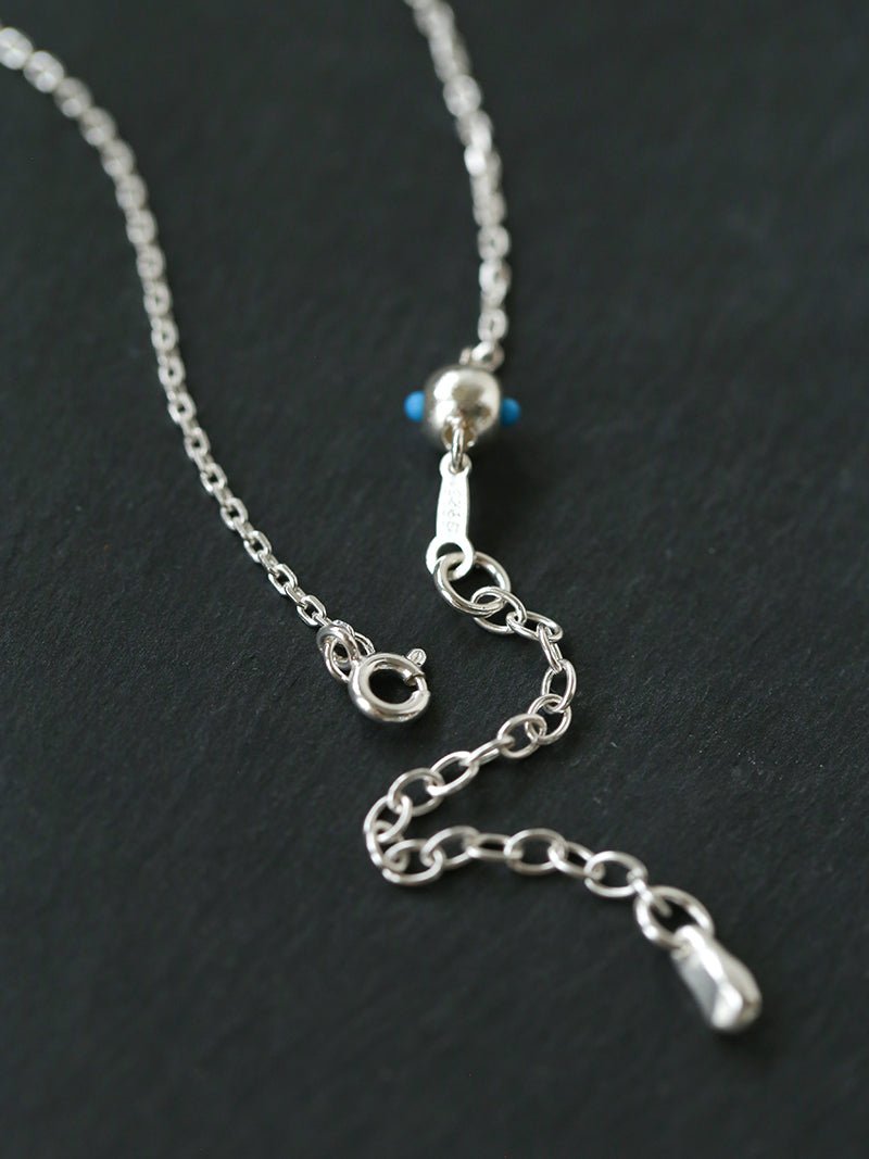 925 Sterling Silver Turquoise Eye Tassel Necklace - floysun