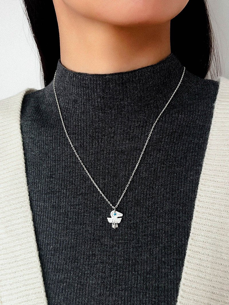 925 Sterling Silver Turquoise Eye Tassel Necklace - floysun