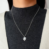 925 Sterling Silver Turquoise Eye Tassel Necklace - floysun