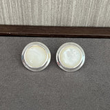 925 Sterling Silver White Mother of Pearl Stud Earrings - floysun