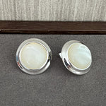 925 Sterling Silver White Mother of Pearl Stud Earrings - floysun