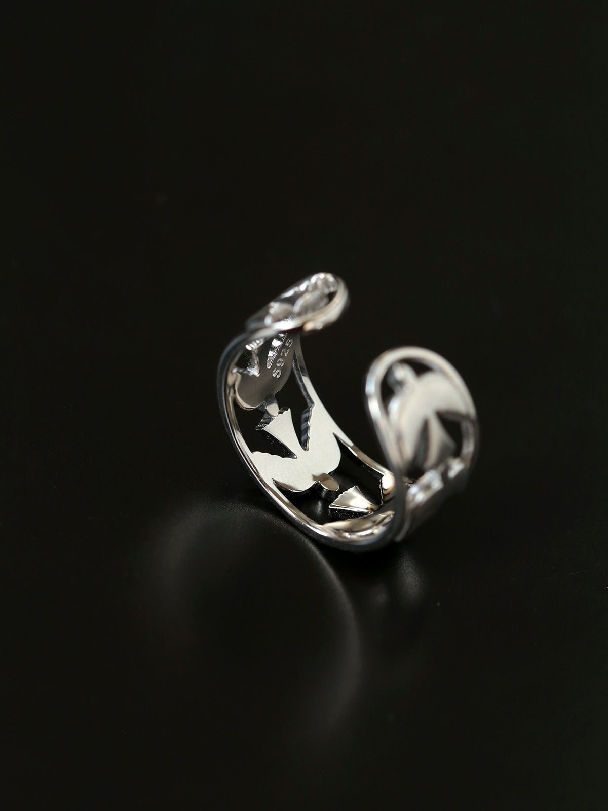 925 Sterling Silver Wide Multi Bird Open Ring - floysun
