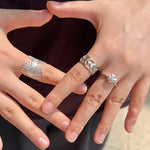 925 Sterling Silver Wide Multi Bird Open Ring - floysun