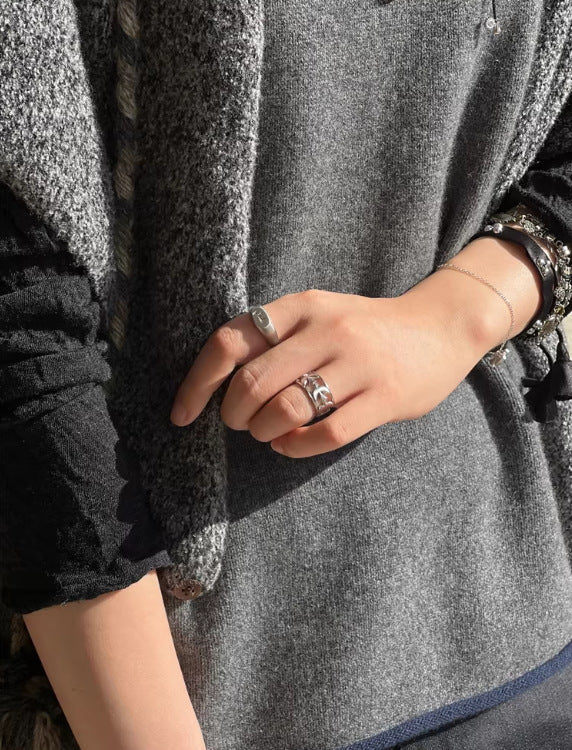 925 Sterling Silver Wide Multi Bird Open Ring - floysun