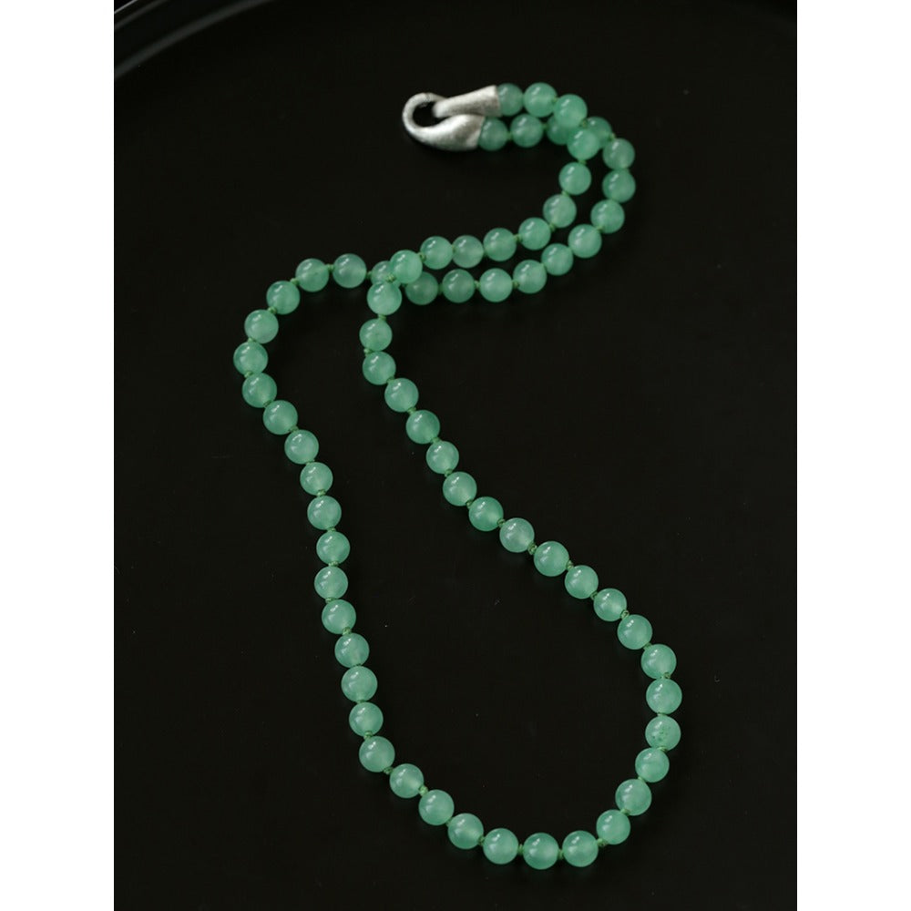 Natural Green Aventurine Beaded Necklace - front product view | Floysun