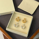 925 Sterling Silver C-Shaped Glossy Earrings