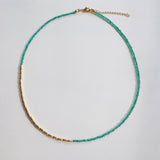 Mini Beaded Asymmetrical Green Agate Bracelet