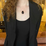 Black Teardrop Pendant Necklace