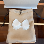 Sculpted white petal statement stud earrings in 925 sterling silver