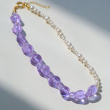 Purple Baroque Glass Single Layle Pearl Necklace
