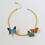 Niche Style Enamel Painted Butterfly Necklace