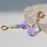 Purple Baroque Glazed Pearl Earrings