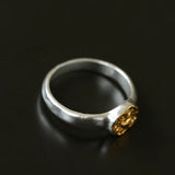 Two-Tone Textured Coin Signet Ring
