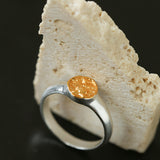Two-Tone Textured Coin Signet Ring