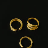 Italian Vintage Brushed Gold Open Ring