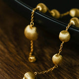 Italian Brushed Gold Bead & Swarovski Crystal Bracelet