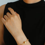 Italian Brushed Gold Bead & Swarovski Crystal Bracelet