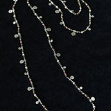 Hematite, Garnet & Freshwater Pearl Charm Long Necklace