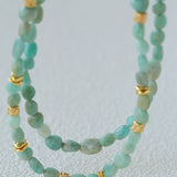 Niche Luxury Double Layer Natural Amazonite Beaded Necklace