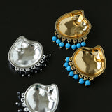 Vintage Ethnic Teardrop Beaded Tassel Earrings