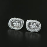 Primitive Rock Art Face Totem Stud Earrings