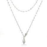 Teardrop Lariat Long Y Necklace - close-up detail 4 | Floysun