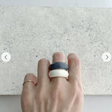 Japanese Minimal Enamel Slim Band Ring | Versatile Layering Style