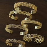 Vintage Palace Lace Filigree Open Cuff  Stackable Bracelet