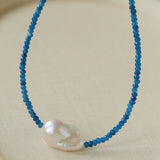 Colorful Optimized Natural Stone & Baroque Pearl Handmade Beaded Necklace