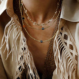 Bohemian Faceted Gold Bead Necklace – Colorful Gemstone or Pearl Style