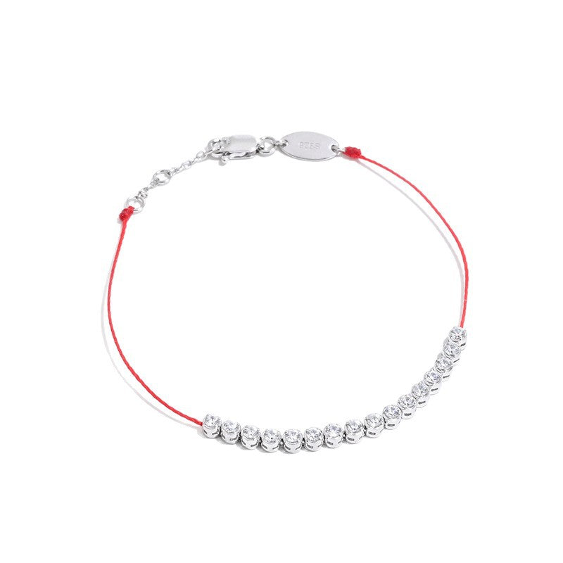S925 Silver Gold-Plated CZ Colored String Bracelet