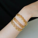 Vintage Palace Lace Filigree Open Cuff  Stackable Bracelet