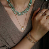 Niche Luxury Double Layer Natural Amazonite Beaded Necklace