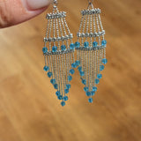 Italian Lace Crystal Tassel Earrings - Handcrafted S925 Sterling Silver  Baroque Chandelier Earrings