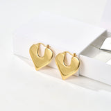 Japanese Minimalist Polished Heart Earrings