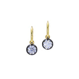 Black & Gold Moissanite Earrings - detail view | Floysun