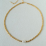 Single Freshwater Pearl Lava Texture Gold Collarbone Necklace