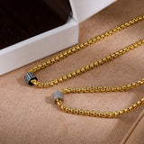 Cubic Zirconia Pavé Barrel Link Necklace - side view | Floysun