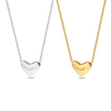 Dainty 3D Heart Pendant Necklace - Minimalist 925 Sterling Silver Choker