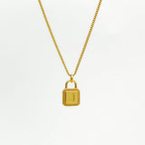 925 Sterling Silver Lock Alphabet Necklace