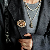 Lava Gold Bead & Pearl Necklace