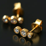 Minimal Bubble Cubic Zirconia Stud Earrings