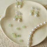 Macaron Three-Tone Crystal Freshwater Pearl Drop Earrings