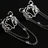 Tiger Chain Tassel Earrings